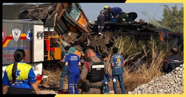 At Least 22 Dead After Construction Crane Crashes onto Moving Train in Northeast Thailand
